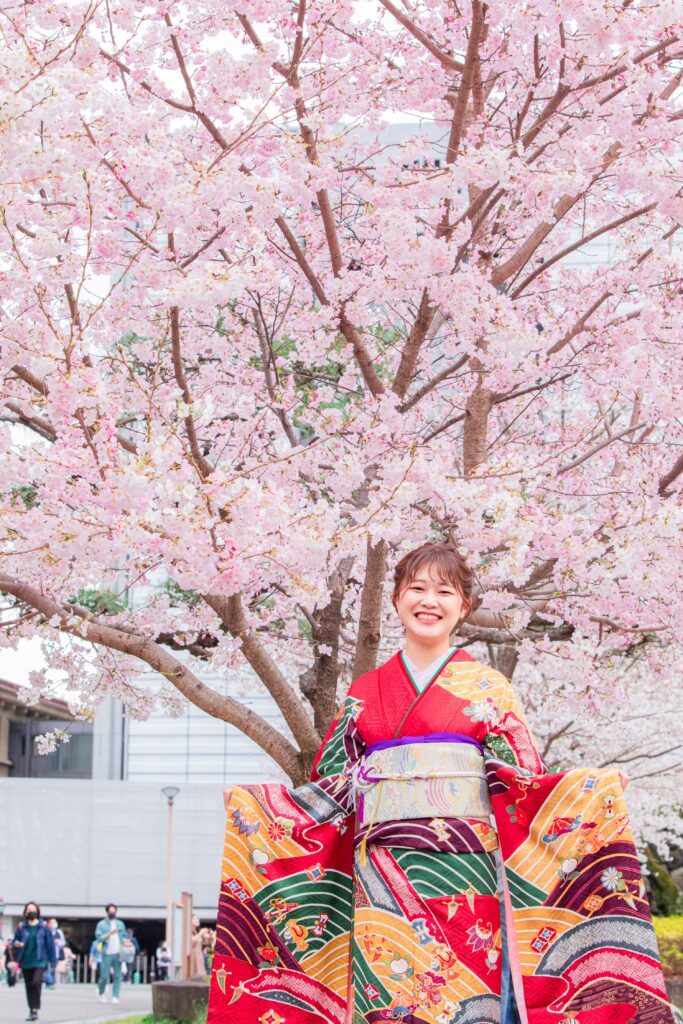 桜の成人式前撮りのお写真🌸