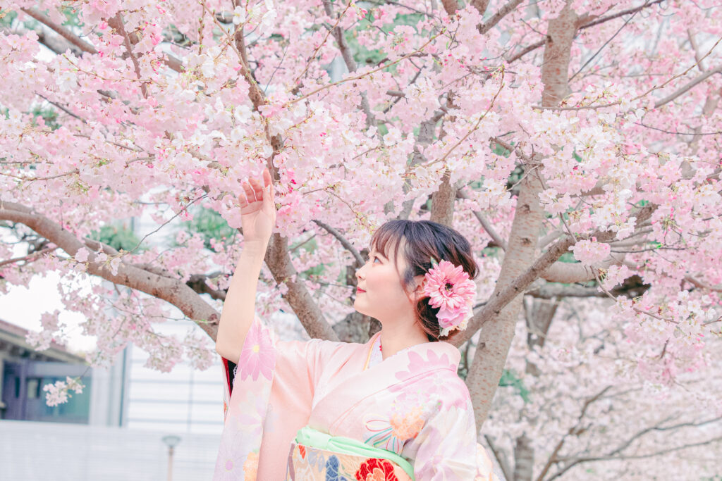 成人式前撮りin桜の駿府城公園