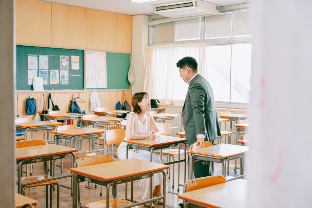 学校でのウェディングフォト✨
