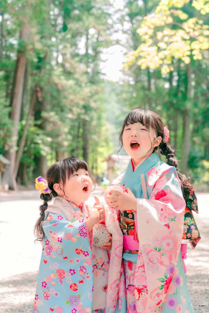 姉妹で七五三in小國神社